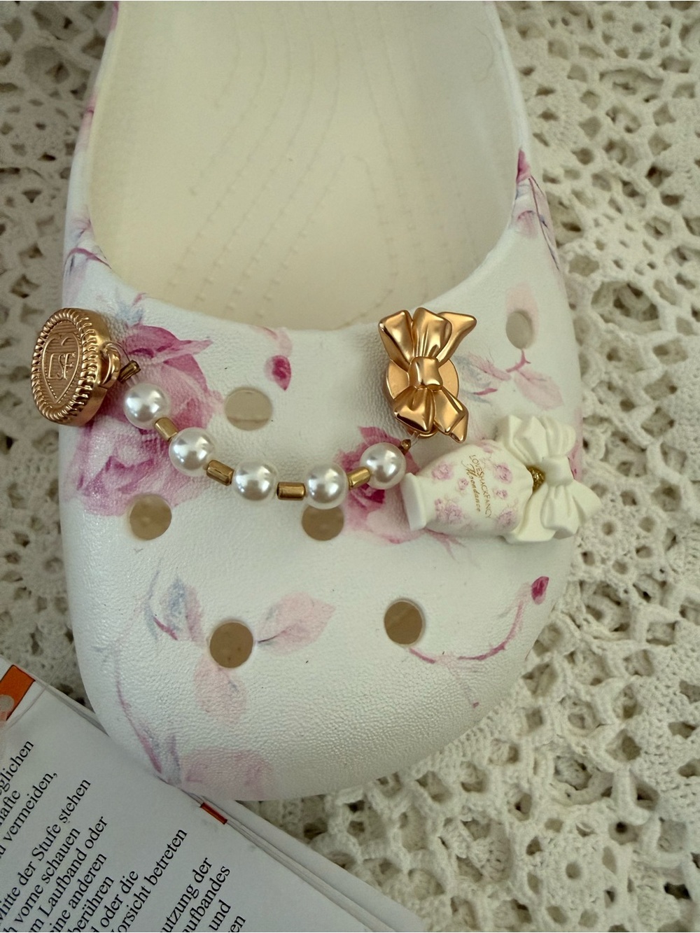 Crocs x LoveShackFancy Classic Ballet Flat NIB Pink White W8 - Picture 4 of 12